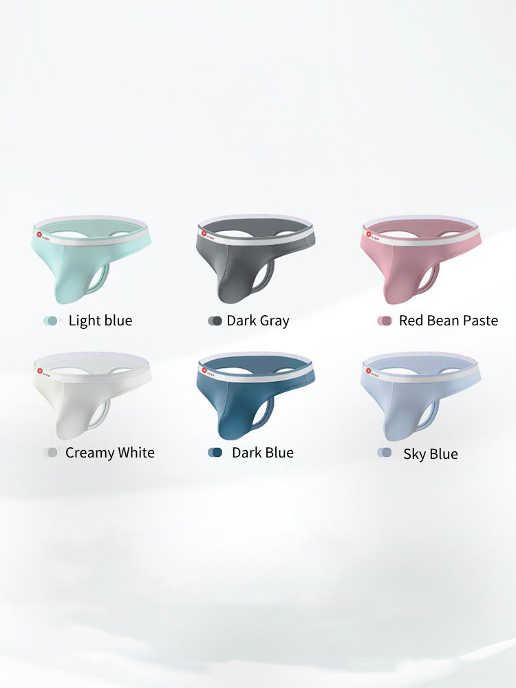 3 Pack Men's Ice Silk Sexy U-Shaped Pouch Kiss Thong