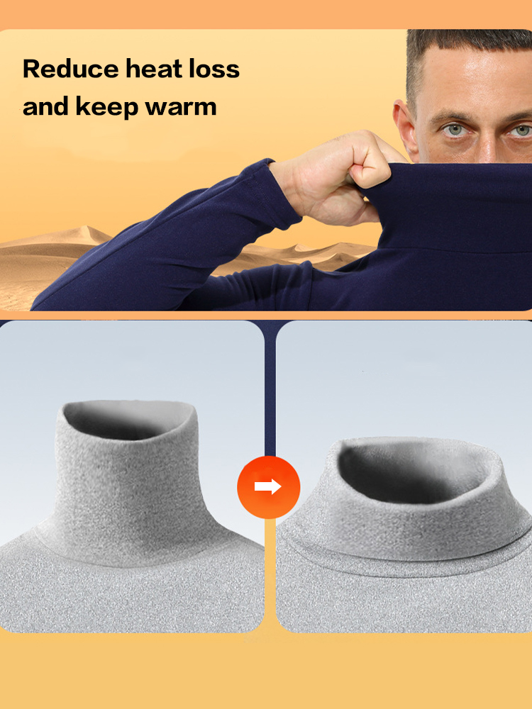 Men's Mid-high Collar Warm Cold-proof Long-sleeved Bottoming Shirt