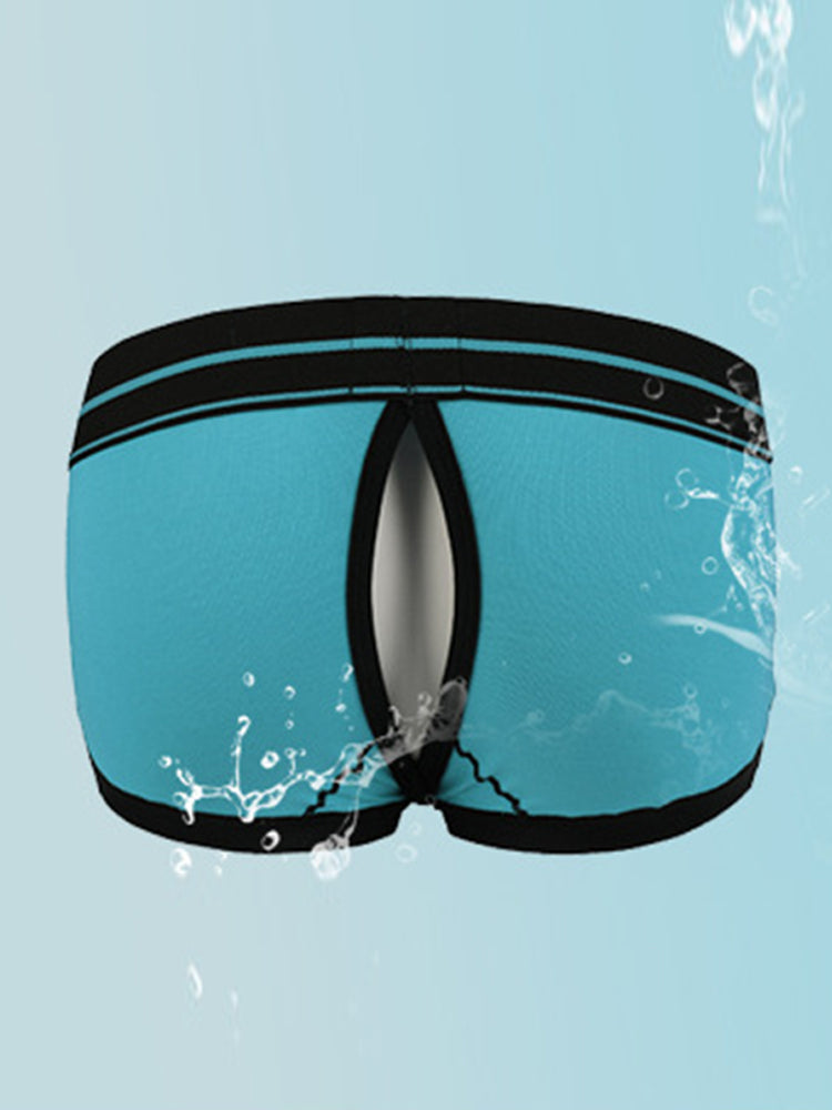 2 Pack Men's Large Pouch Back Opening Sexy Trunks