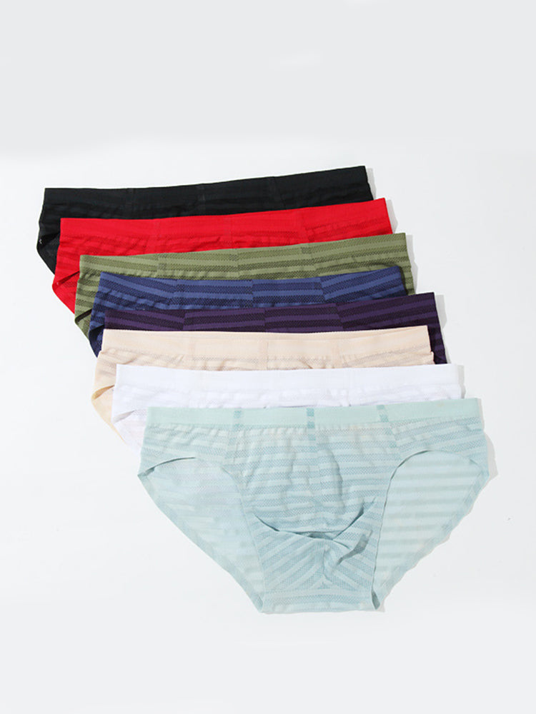 3 Pack Men's Mesh Nylon Breathable Solid Color Bikini