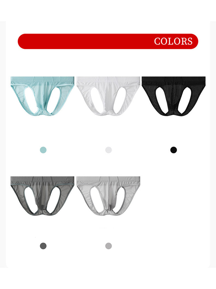 3 Pack Men's Sexy Mesh Transparent Big Pouch Jockstrap