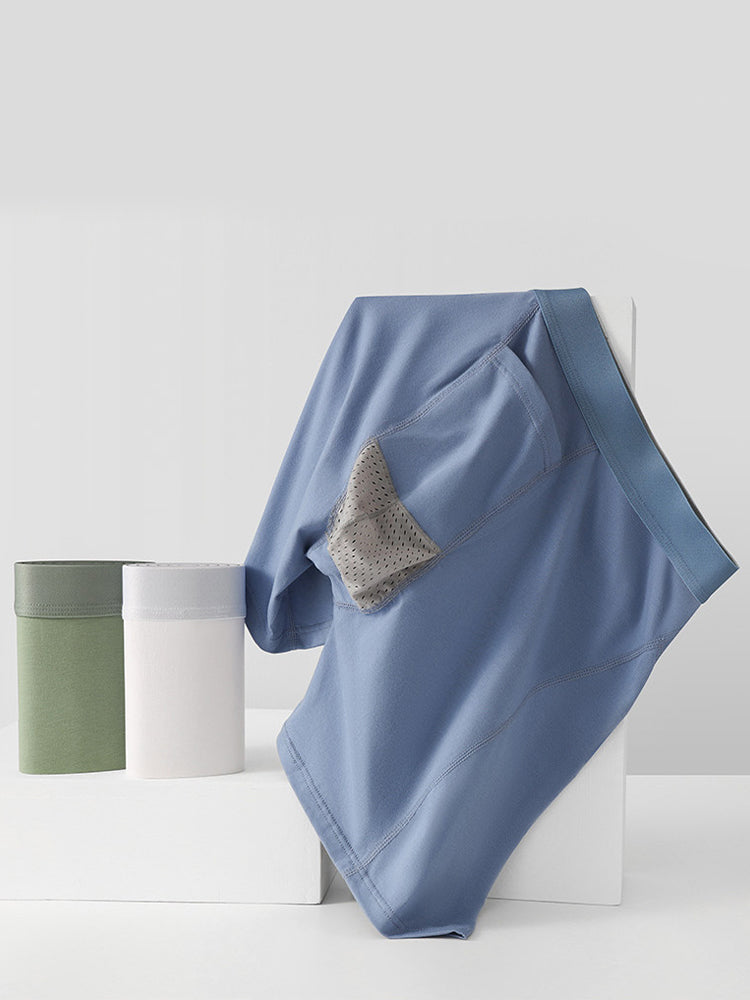 2 Pack Men's Gun Bullet Separation Casual Sports Breathable Cotton Mid-Rise Midway Briefs