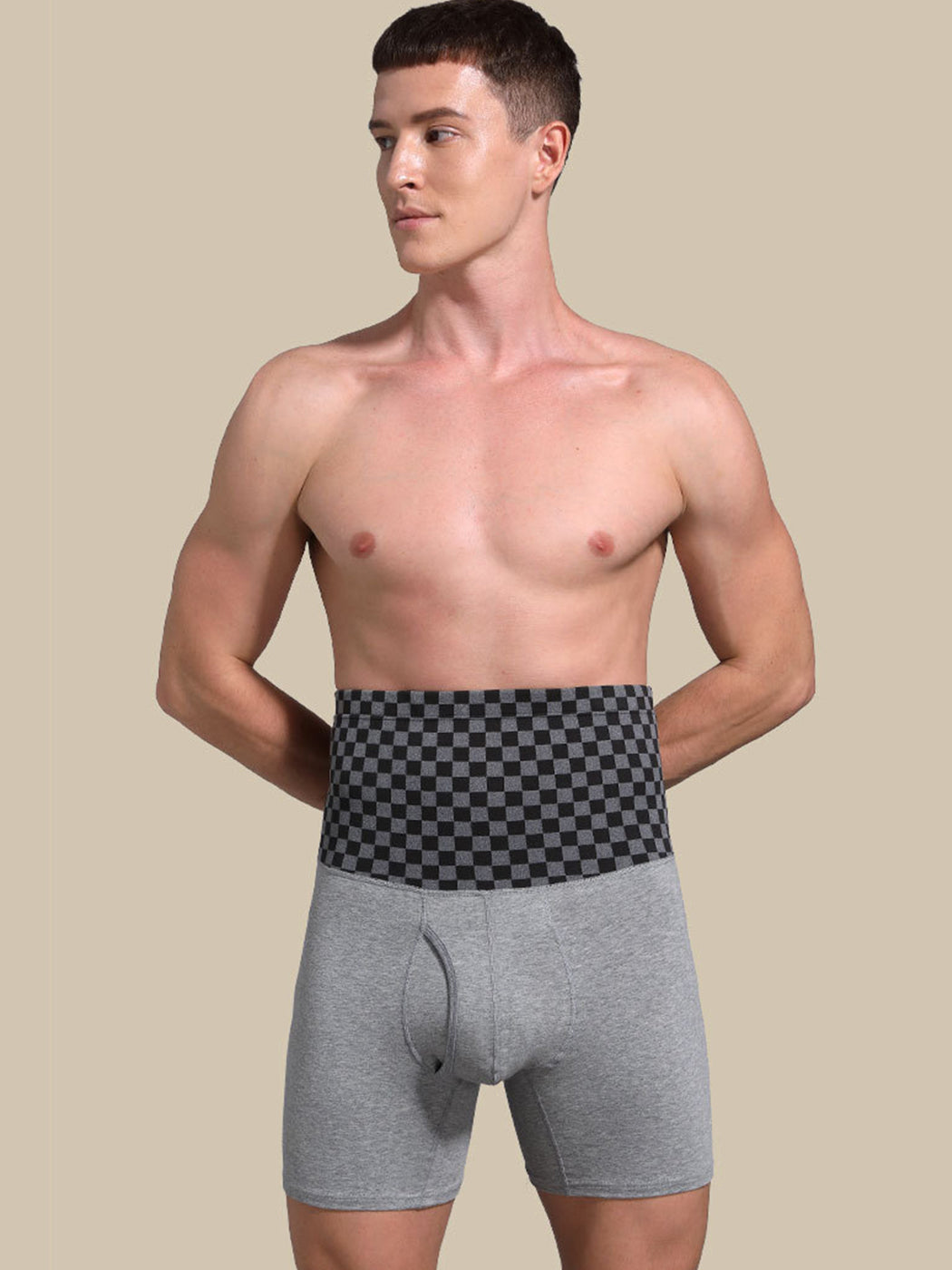 Men's Tummy Control Boxer Briefs With Functional Fly