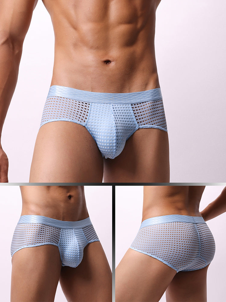 3 Pack Men's Quick-Dry Mesh Low-Rise Briefs
