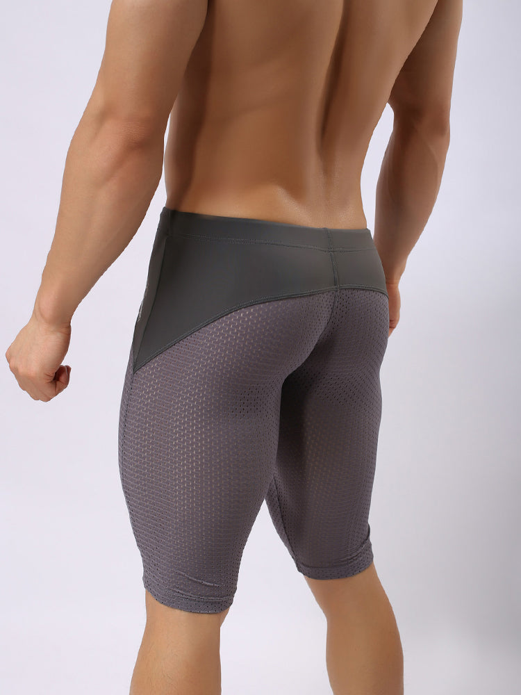 Men’s Athletic Compression Tight Shorts with Drawstring