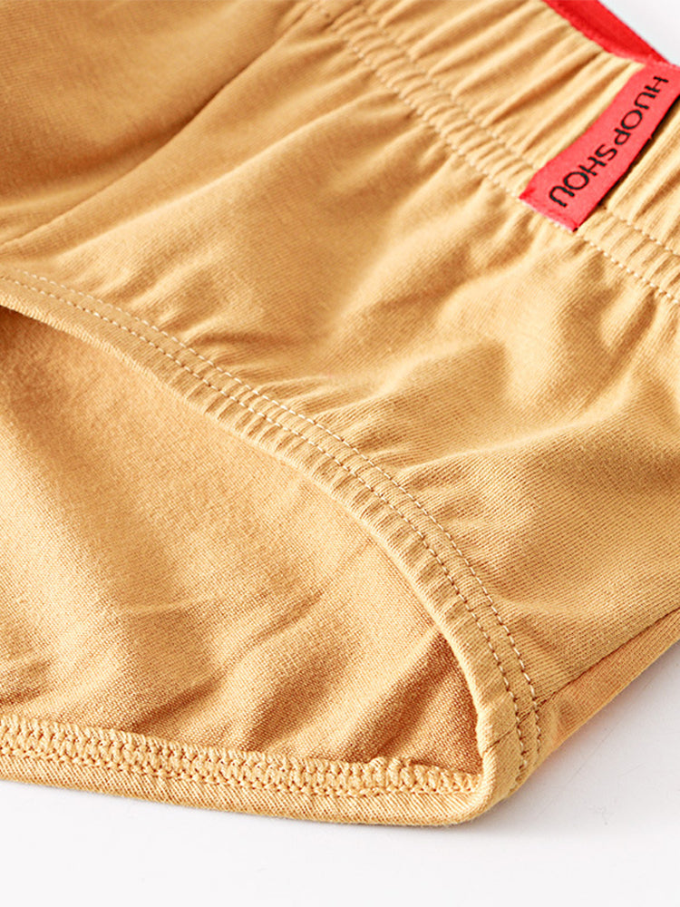 4 Pack Men's Solid Color Cotton Low-Rise Seamless Comfort Briefs