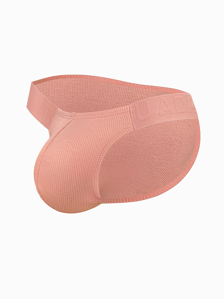 2 Pack Men's Low-Rise High-Cut Ribbed Cotton Bikini