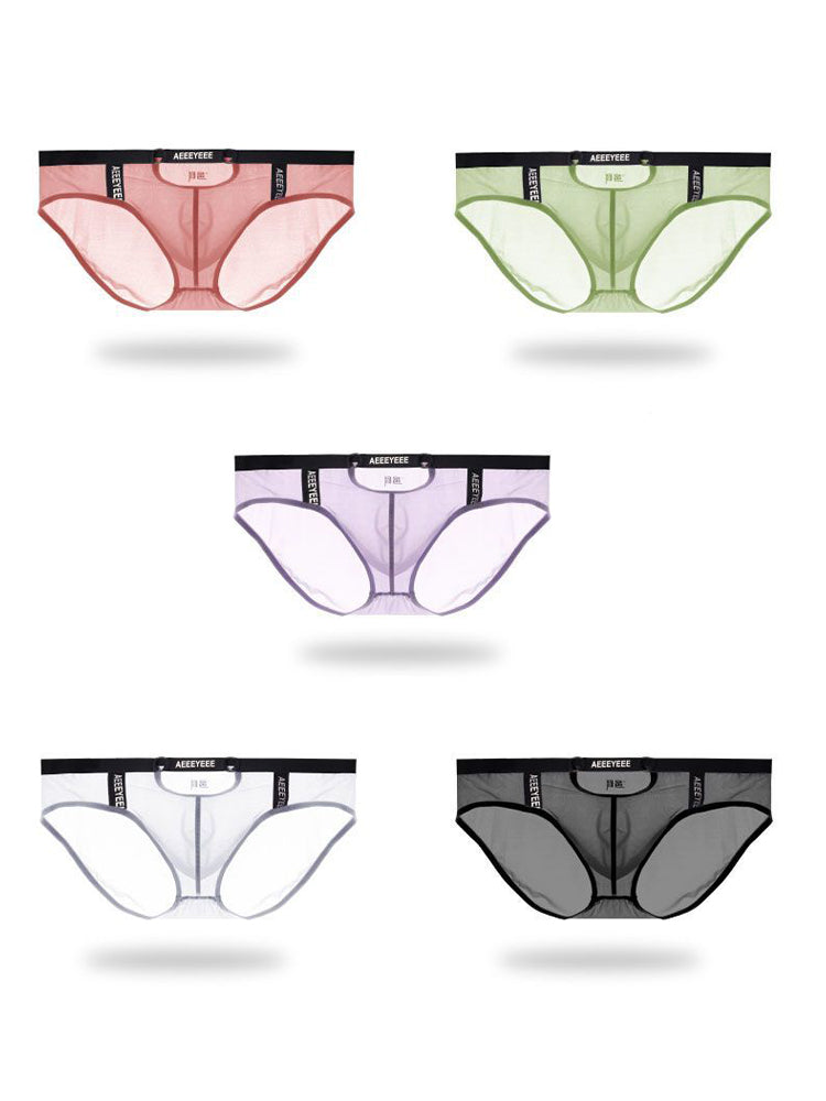 Men's Low Waist Narrow Waist Ice Silk Breathable Convex Pocket Briefs