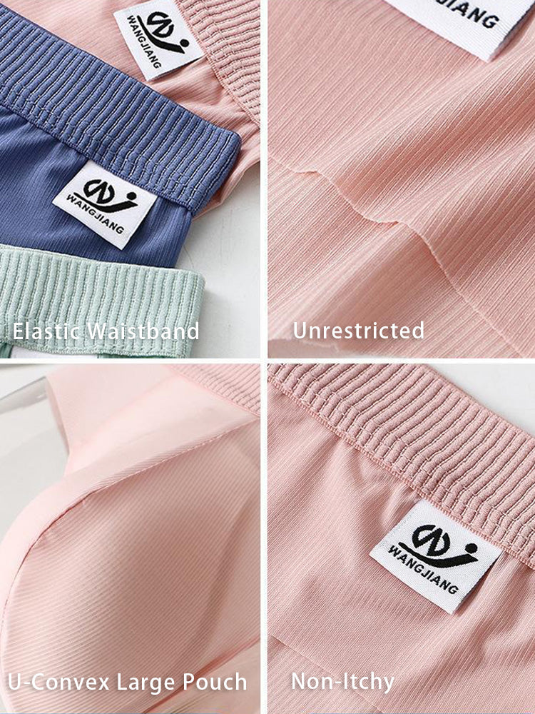 3 Pack Men's Ultra-Thin Breathable Ribbed Ice Silk Briefs