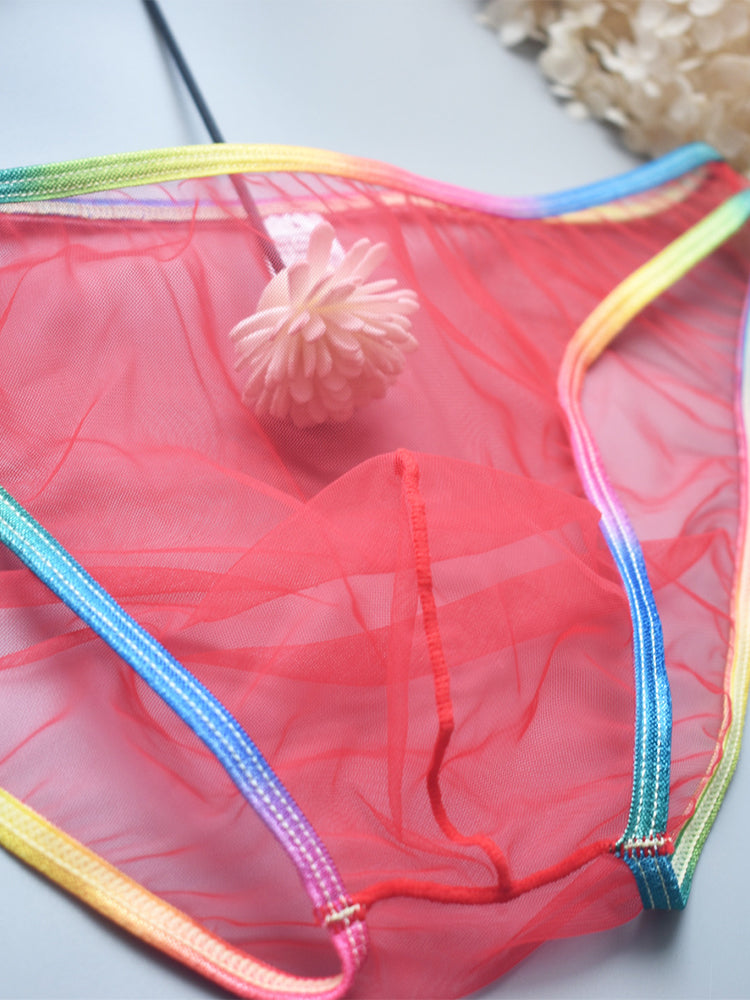 3-pack Men's Ultra-sheer Rainbow-edge Mesh Briefs