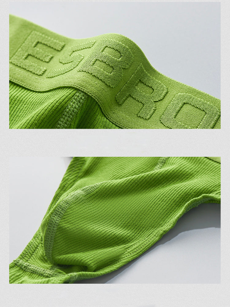 2 Pack Men's Ribbed Butt-Lifting U-Pouch Sexy Thong