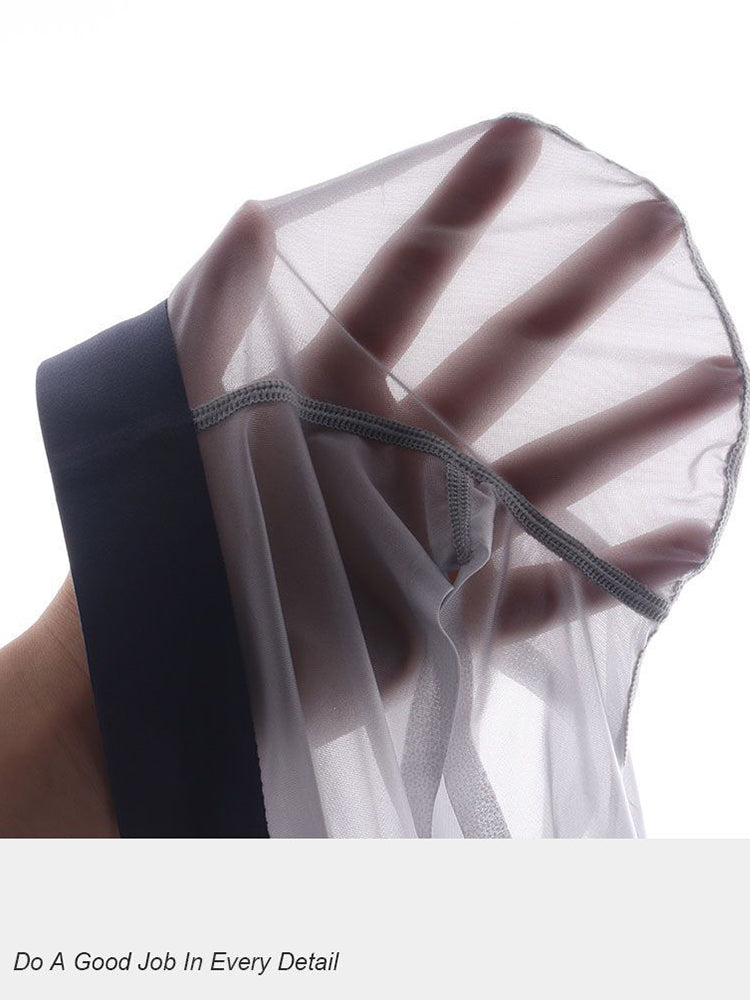 Men's Transparent Sexy Ice Silk Seamless Boxer Briefs