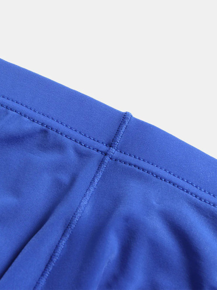 Men's Low Waist Ice Silk Transparent Seamless Briefs