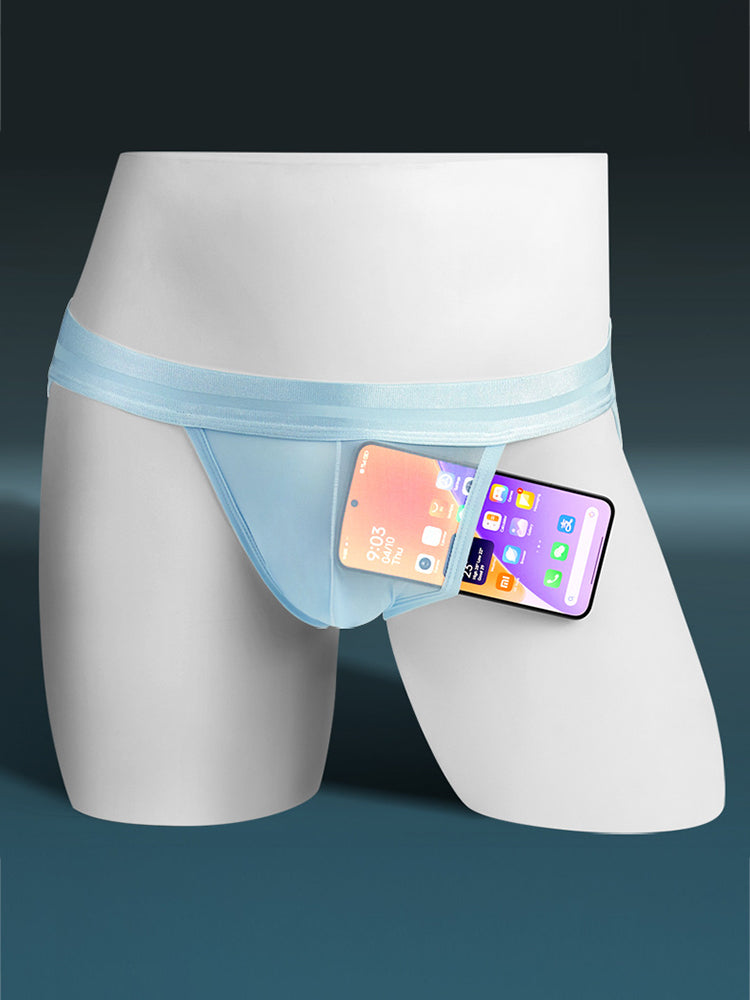 2 Pack Men's Ultra-Soft Ice Silk Quick-Dry Smooth Cooling Briefs