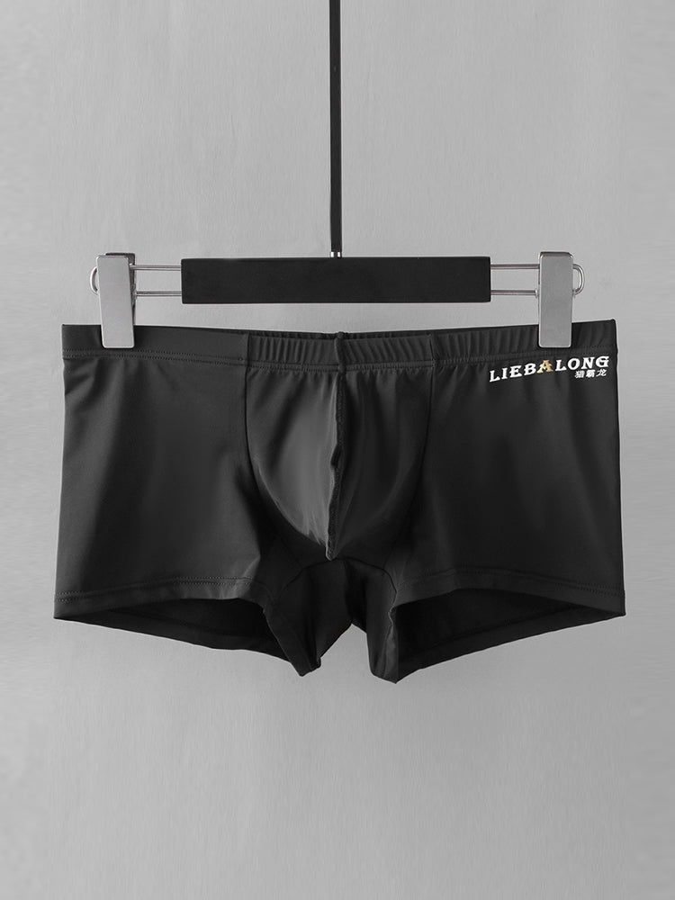 3 Pack Men's Breathable Ice Silk Double-Layered Big Pouch Sexy Boxer Briefs