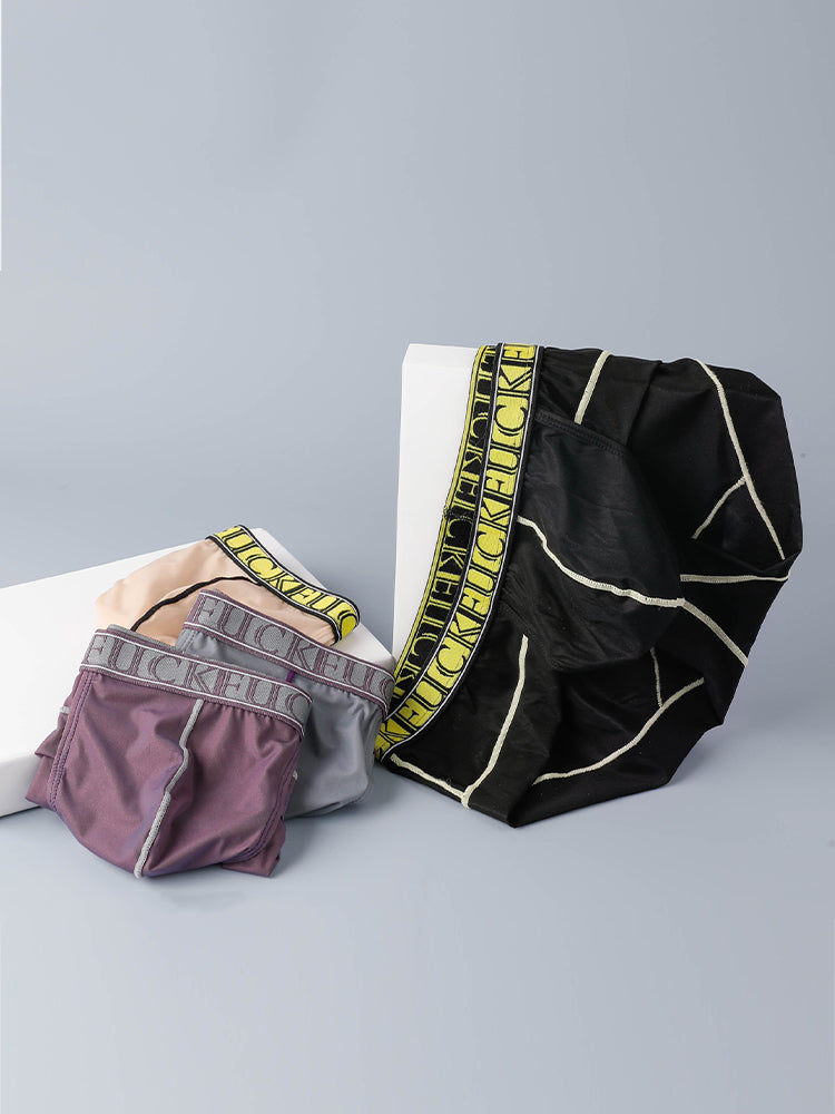 2 Pack Men's Ice-Silk Stretch Sports Briefs with 3D Pouch