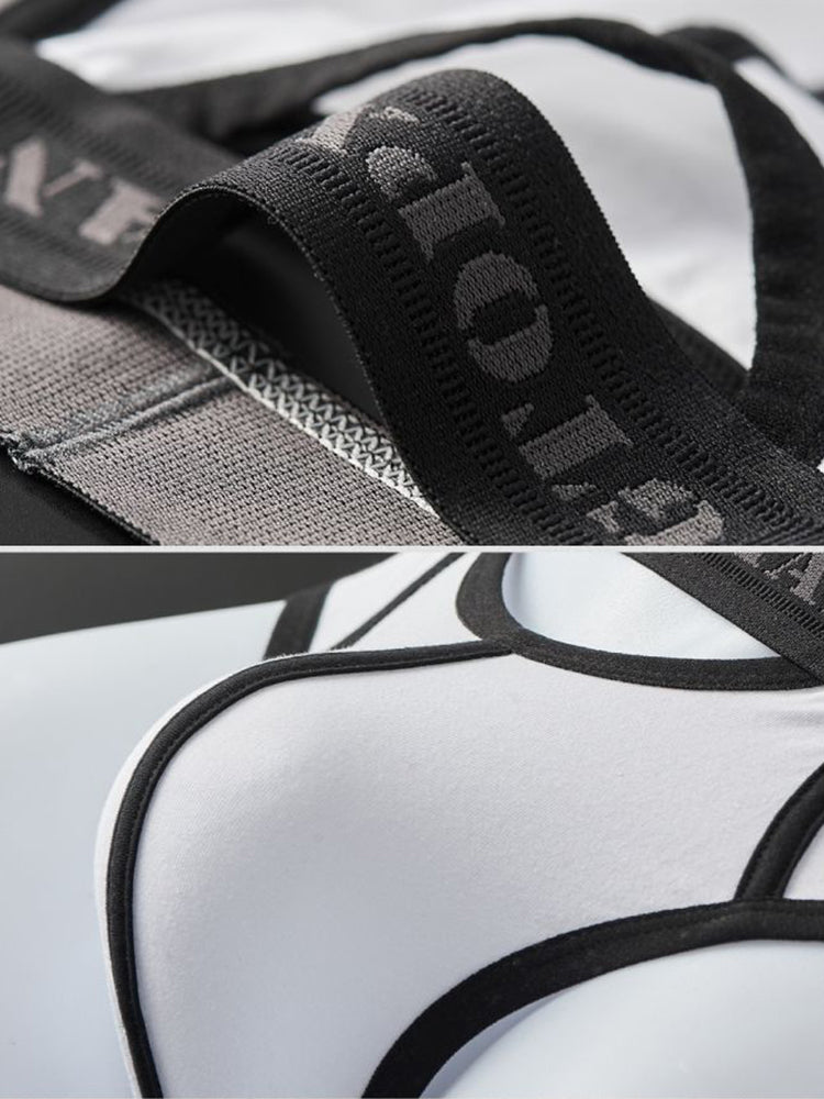 Men’s Spliced Lines U Convex Pouch Cotton Briefs