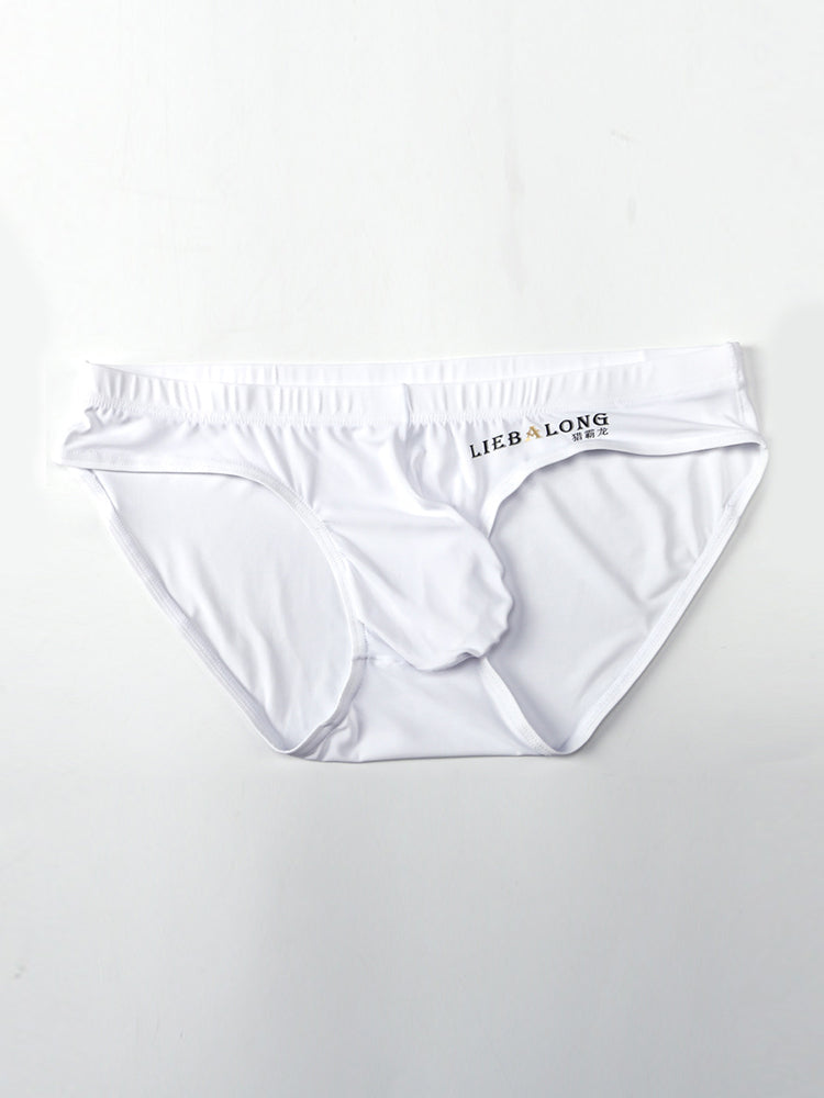 3 Packs of Men's Ice Silk Seamless Convex Pouch Briefs