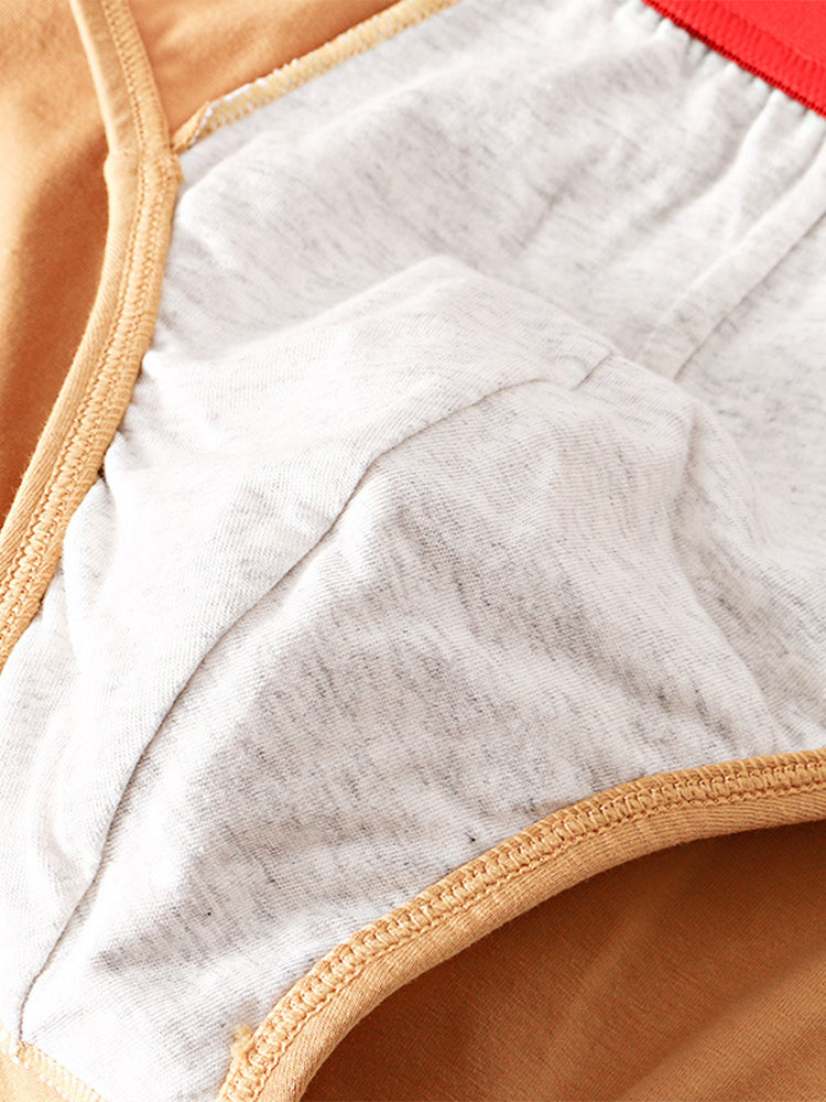 4 Pack Men's Solid Color Cotton Low-Rise Seamless Comfort Briefs