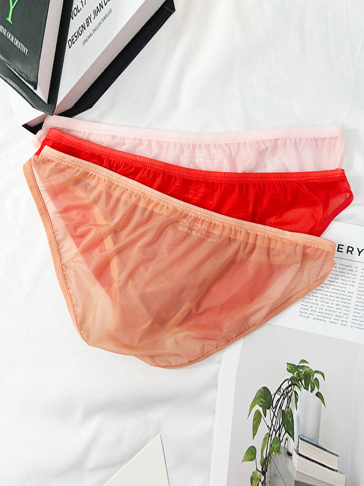 Men's Sheer Low-Rise Bikini with Contoured Pouch