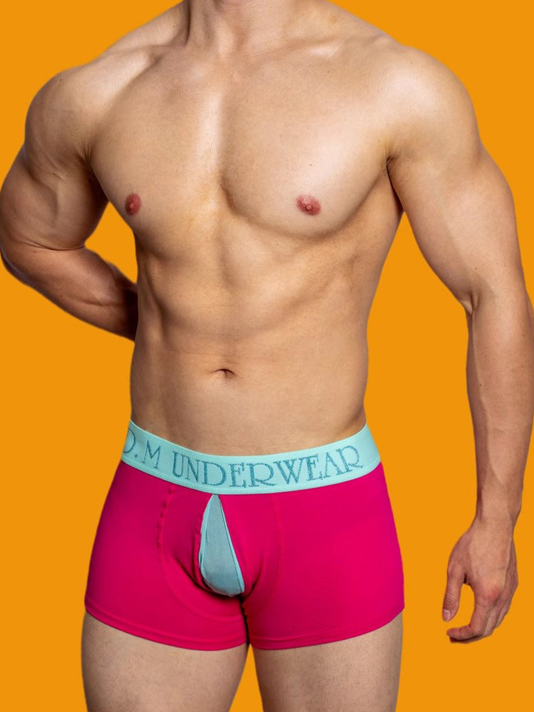 2 Pack Men's Mesh Transparent Open-Cut Cotton Mesh Trunks