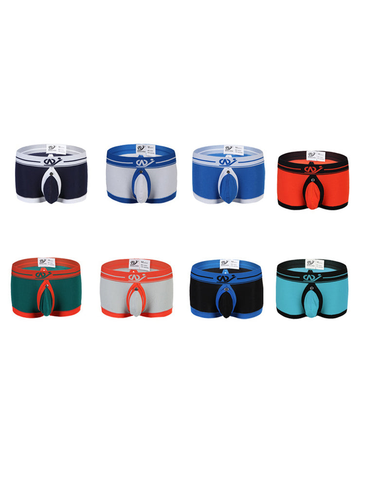 2 Pack Men's Large Pouch Back Opening Sexy Trunks