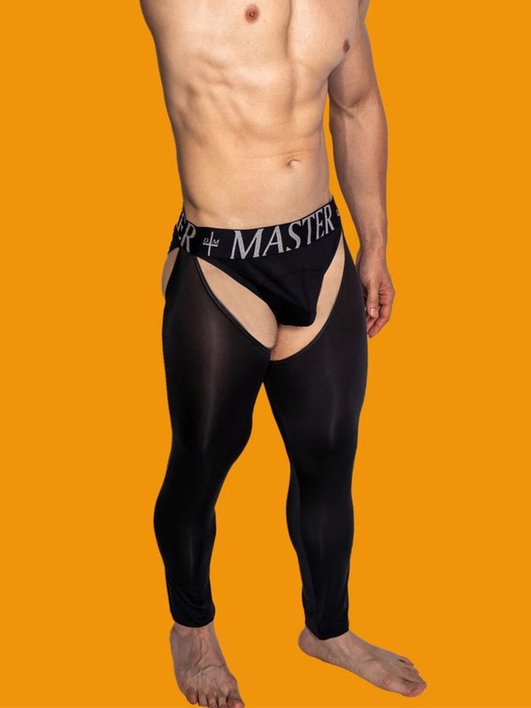 Men's Low-Waist Sexy Hollow Silk-Smooth Semi-Transparent Thermal Pants