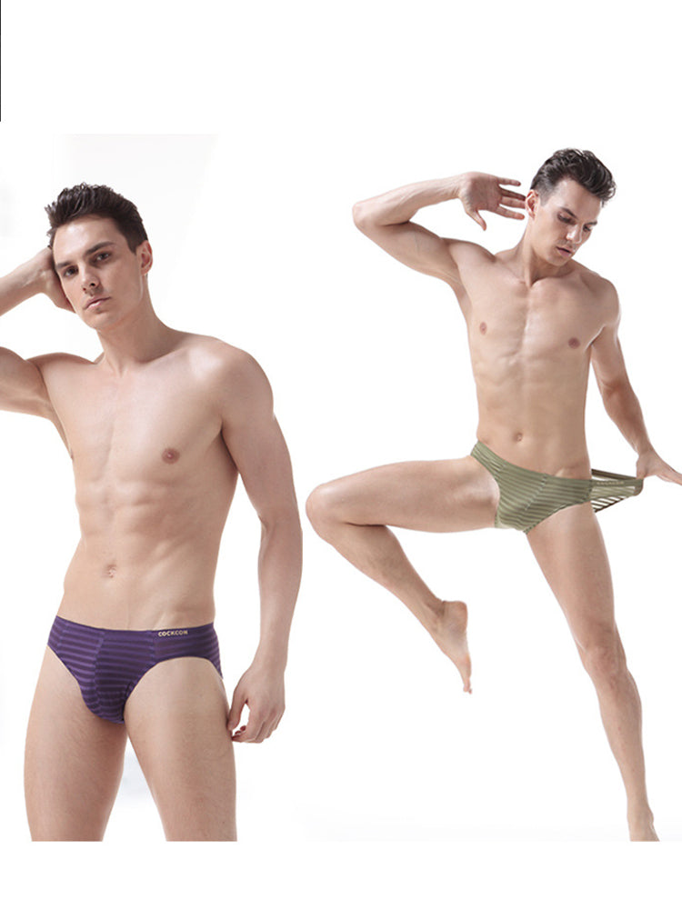 3 Pack Men's Mesh Nylon Breathable Solid Color Bikini
