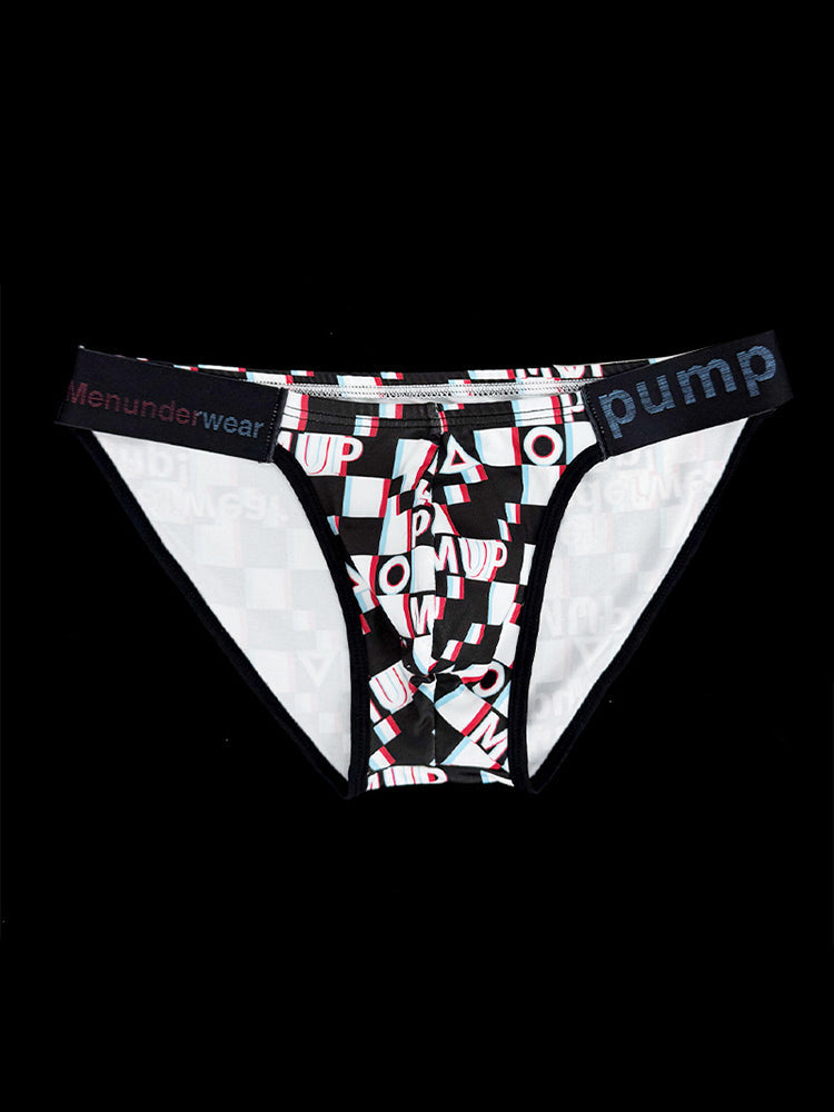 2 Pack Men's Breathable Alphabet-Print Expanded Pouch Briefs
