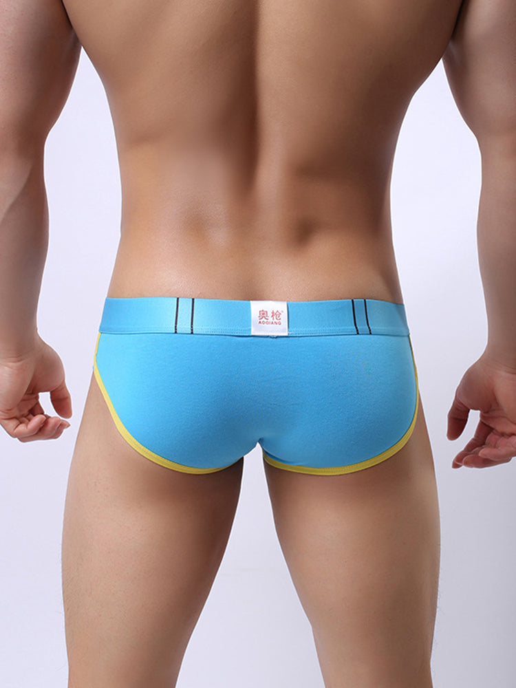 Zipper Belt Printed Cotton Pouch Briefs