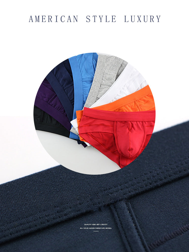 4 Pack Men's Solid Breathable Anti-Pinch Briefs