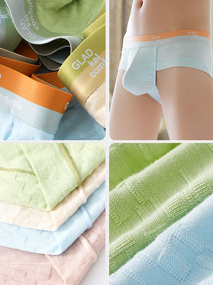 3 Pack Men's Baby Cotton High-Stretch Skin-Friendly Breathable Briefs
