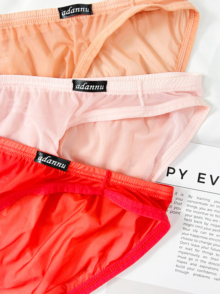 Men's Sheer Low-Rise Bikini with Contoured Pouch