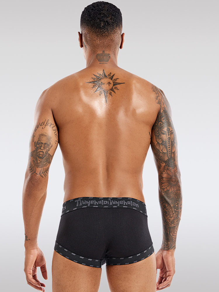 Men's Threaded Fabric Pouch Trunks With Fly