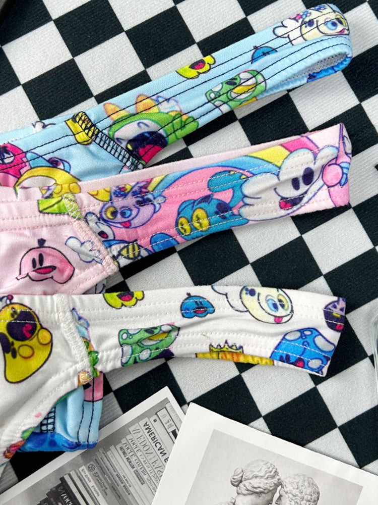 2 Pack Men's Low-Rise Sexy Print Thong