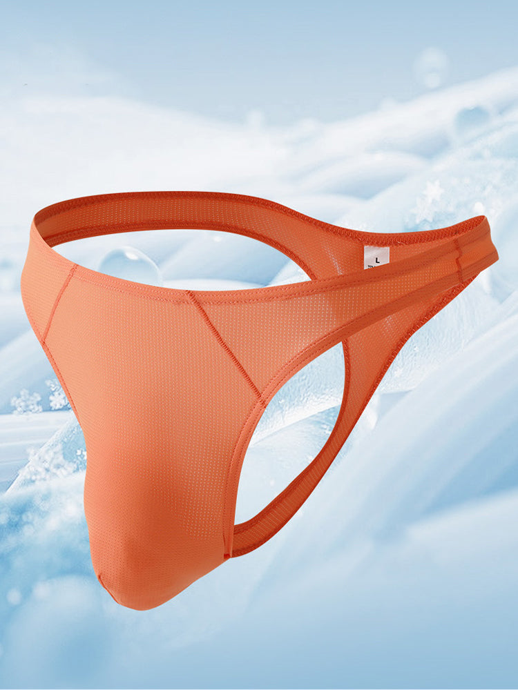 3 Pack Men's Low-Rise Performance Thong - Breathable Mesh & Smooth Fabric