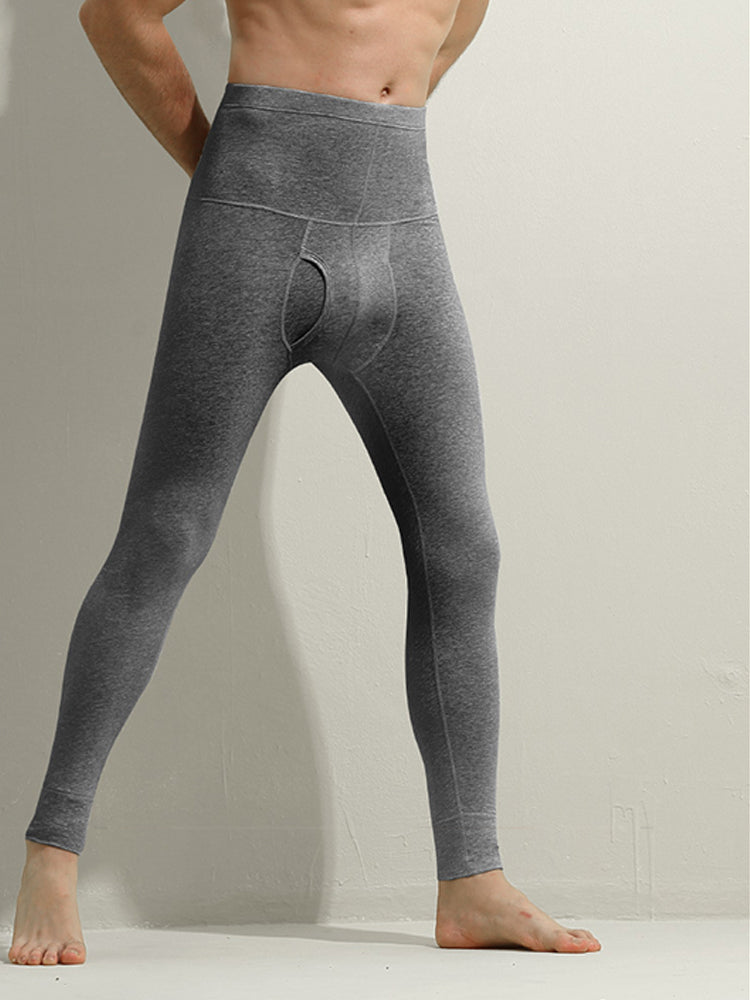 Men's High-rise Cotton Thermal Bottoms With Fly