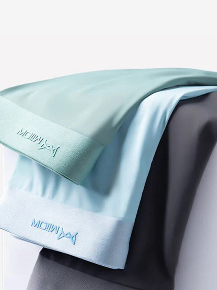 3 Pack Men's Ultra-thin Ice Silk Seamless Solid Trunks