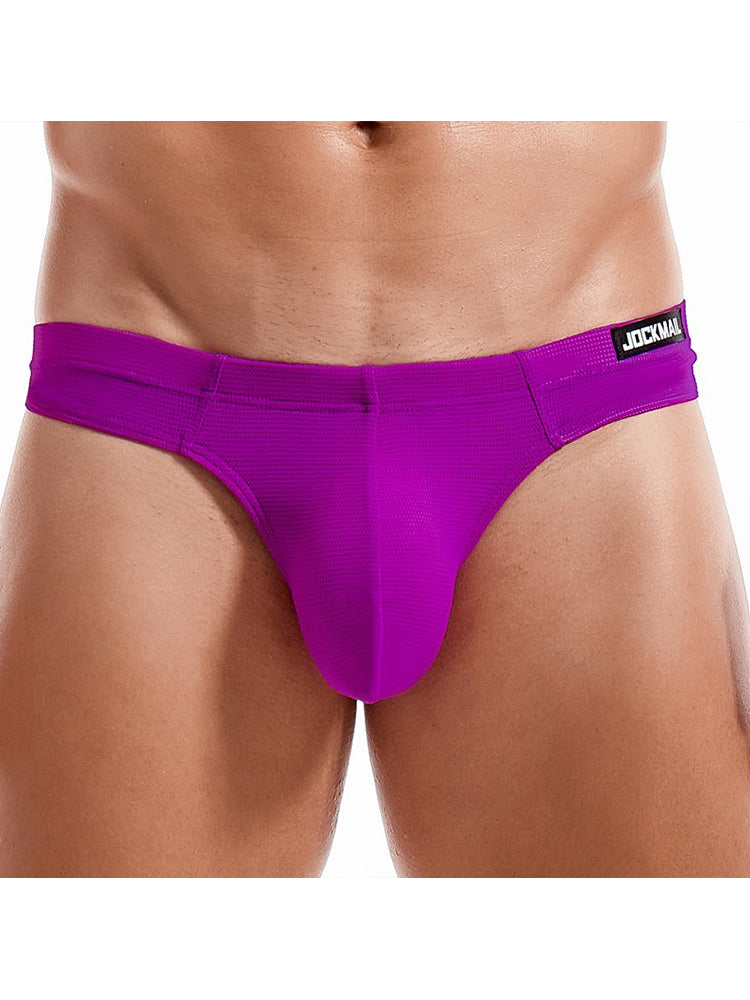 Men's Simple Breathable Mesh Pouch Thong & Strings