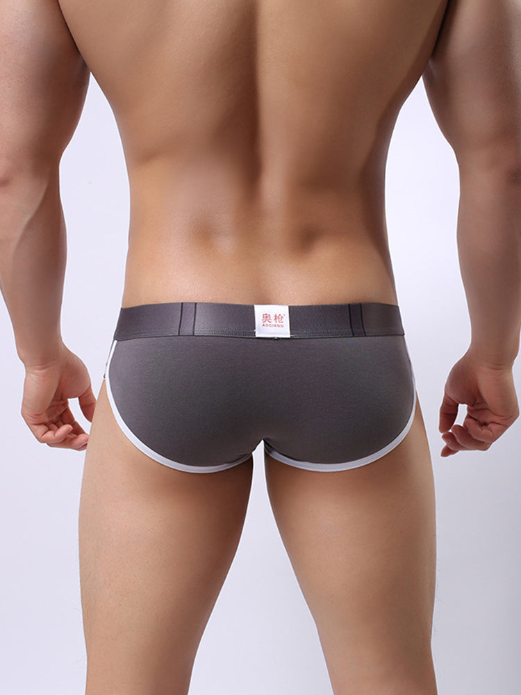 Zipper Belt Printed Cotton Pouch Briefs
