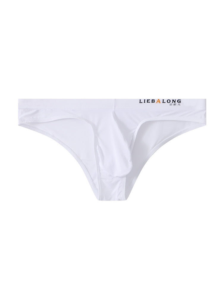 4 Pack Men's Ice Silk Low-Rise Big Pouch Sexy Comfortable Bikini