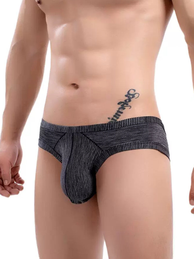 2 Pack Men's Low Rise Back Hollow 3D U-convex Large Pouch T-Back Briefs
