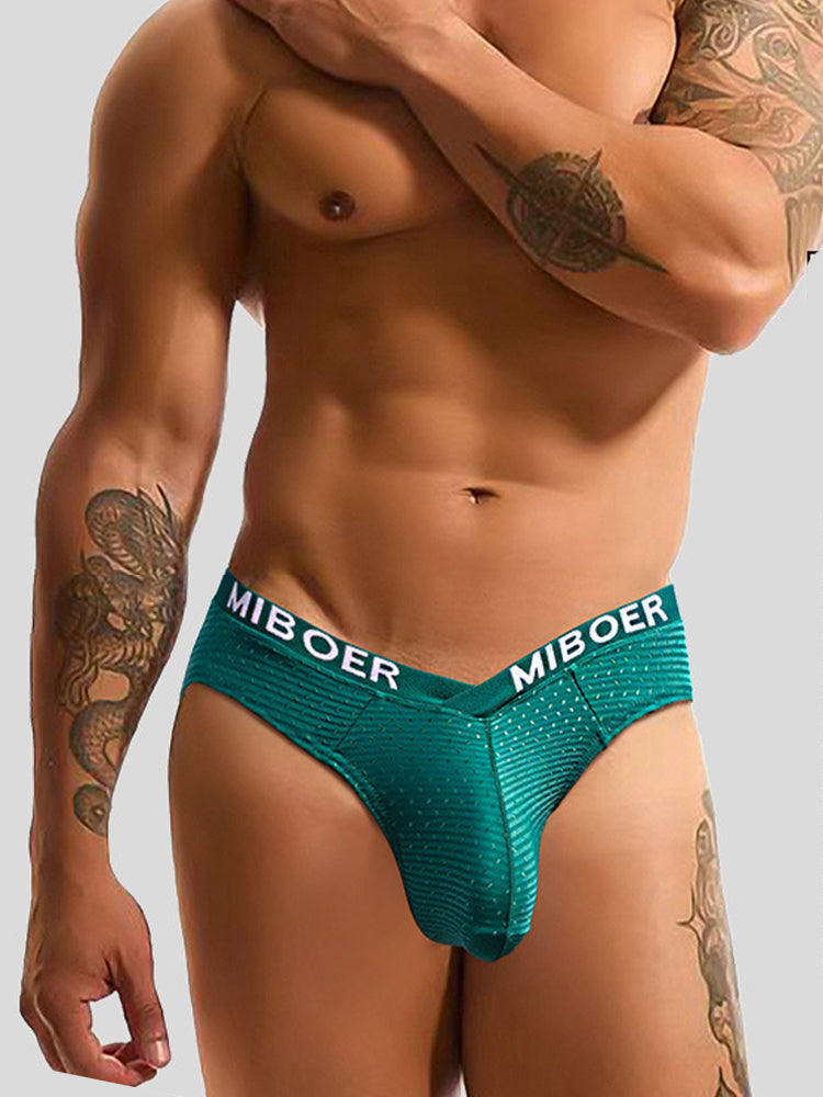 2 Pack Men's U-Pouch V-Front Low-Rise Briefs