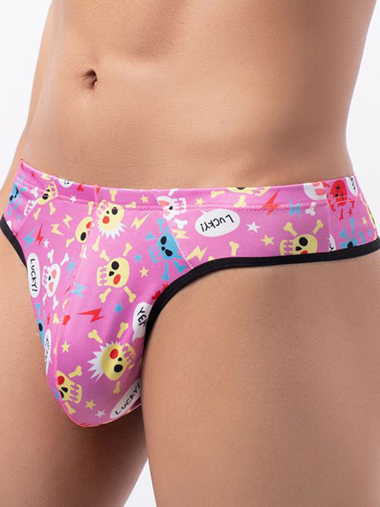 3 Pack Men's Skull Print Thong - Edgy & Sexy