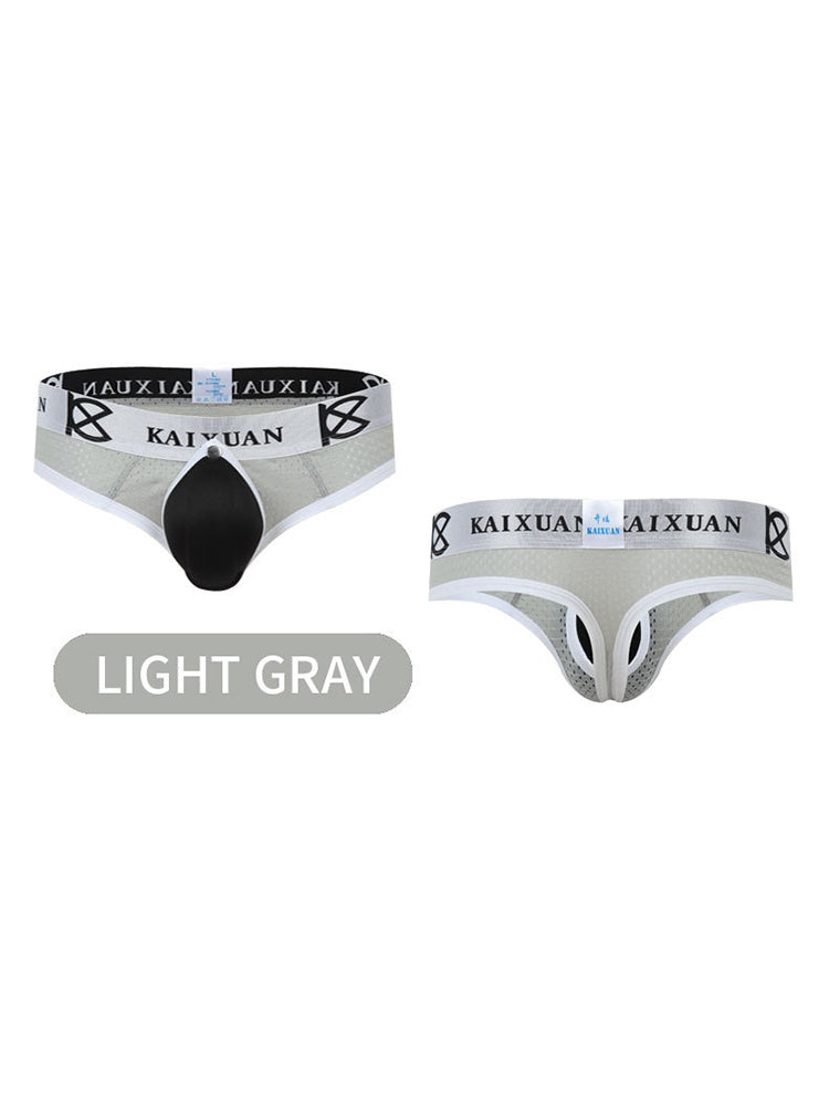 2 Pack Men's Breathable Mesh Removable U-Shaped Pocket Thongs