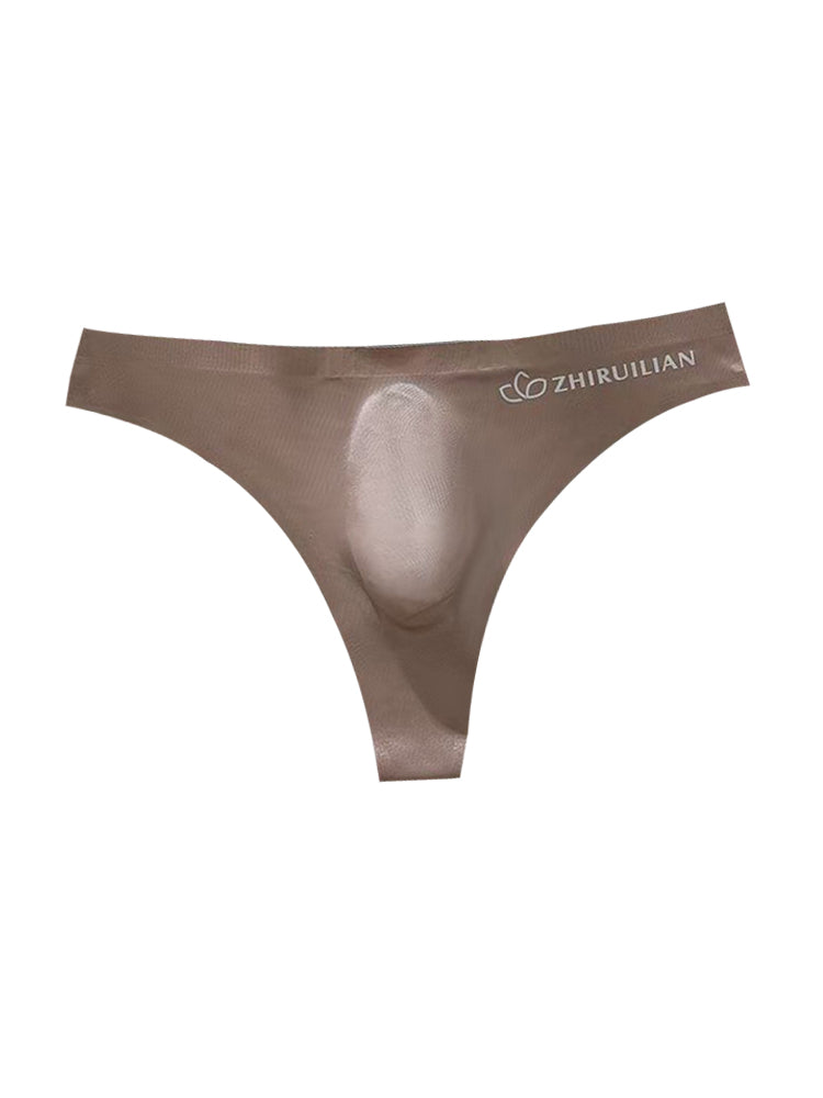 4-pack Men's Sexy Solid Color Letter Seamless Thong