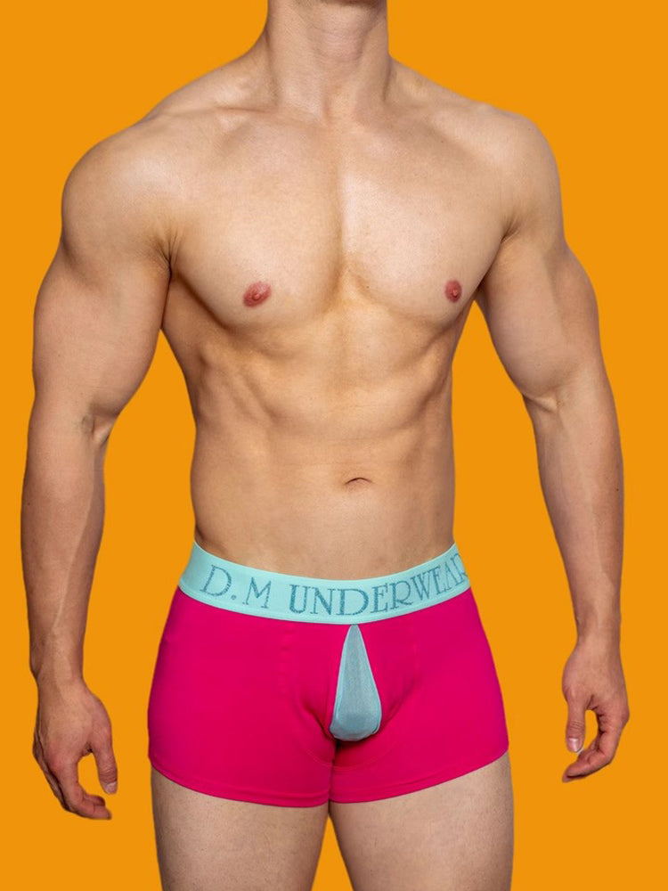 2 Pack Men's Mesh Transparent Open-Cut Cotton Mesh Trunks