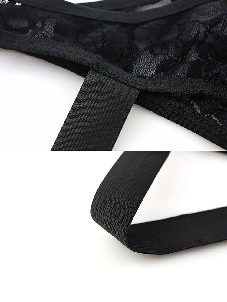 2-pack Men's Lace See-through Thongs