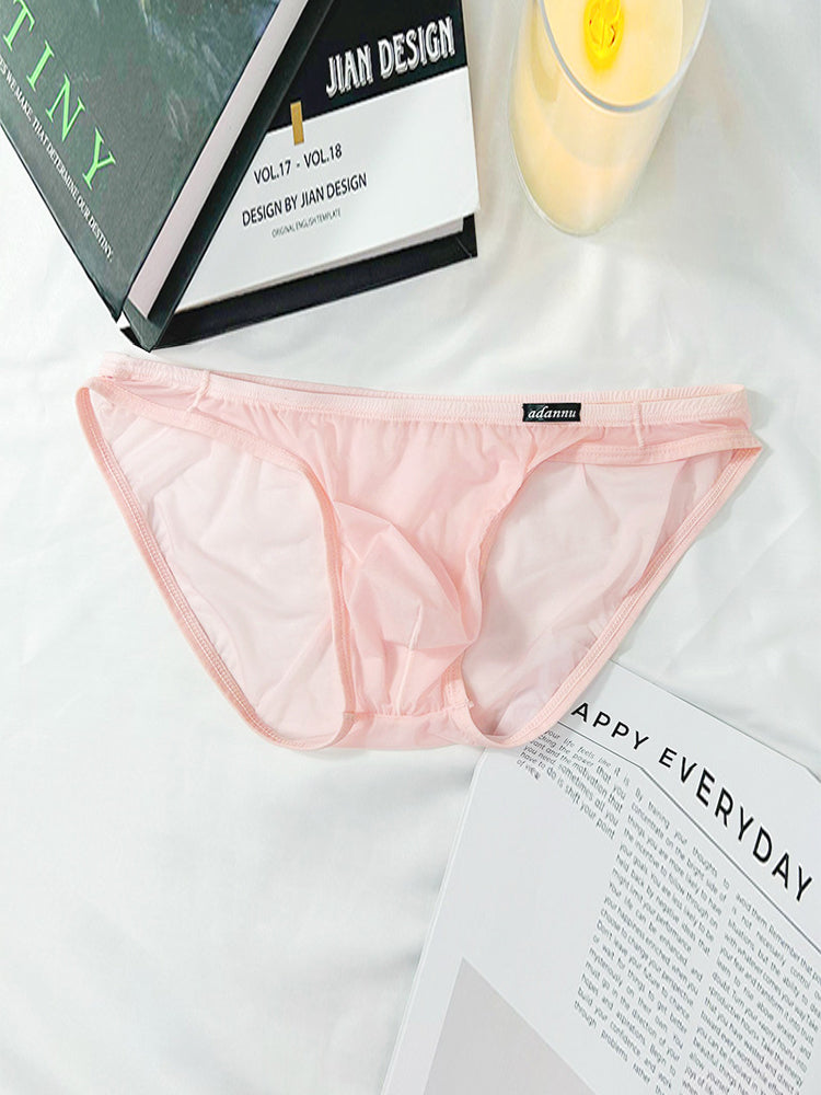 Men's Sheer Low-Rise Bikini with Contoured Pouch