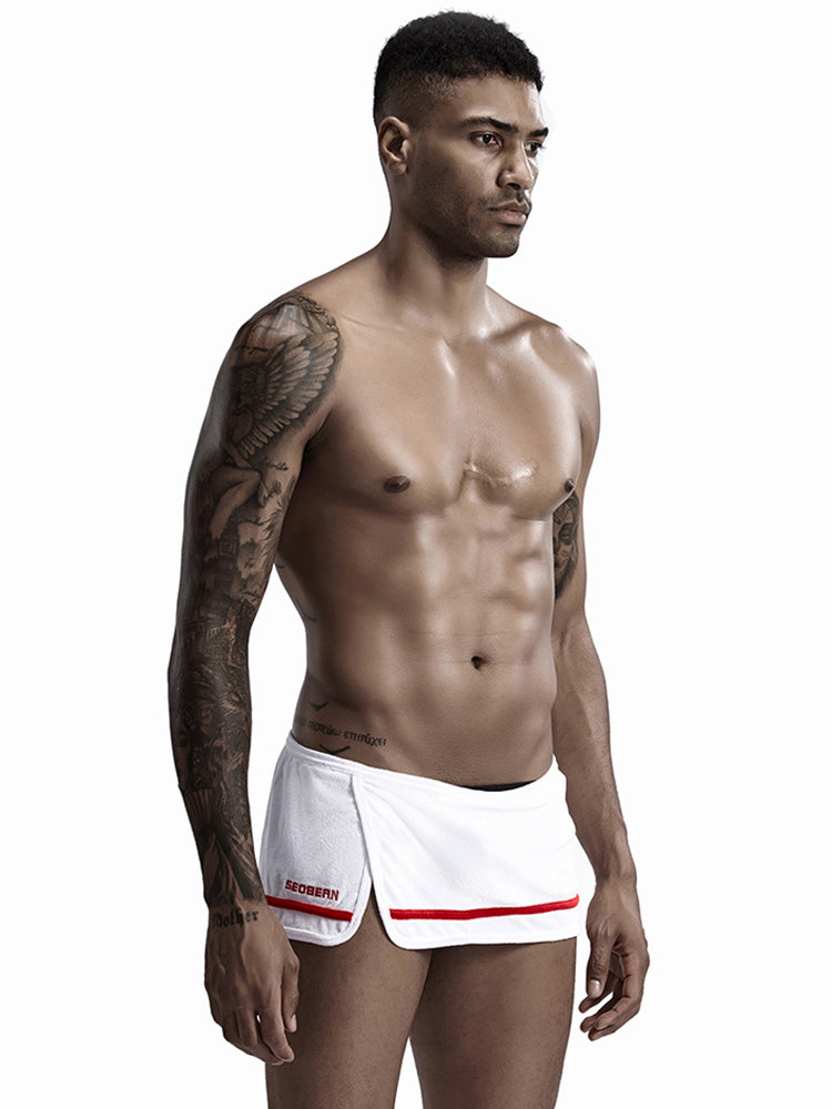 Men's Stylish Homewear Cotton Toweling Side Slit Shorts